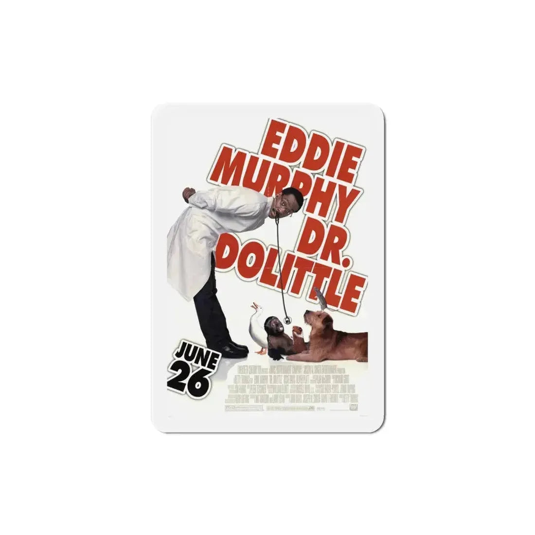 Doctor Dolittle 1998 Movie Poster Refrigerator Magnet 4 Inch - The Sticker Space