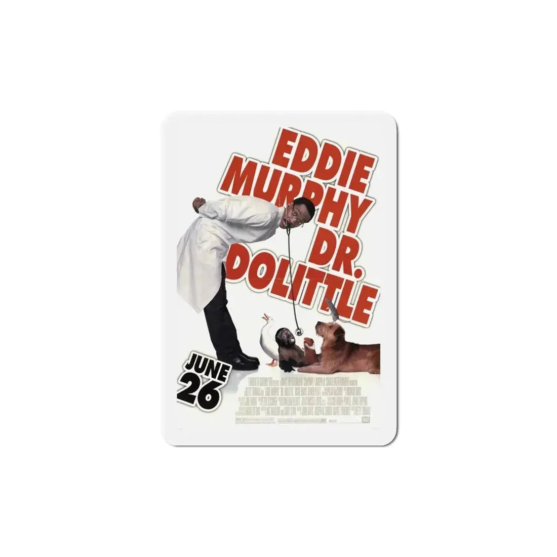 Doctor Dolittle 1998 Movie Poster Refrigerator Magnet - The Sticker Space