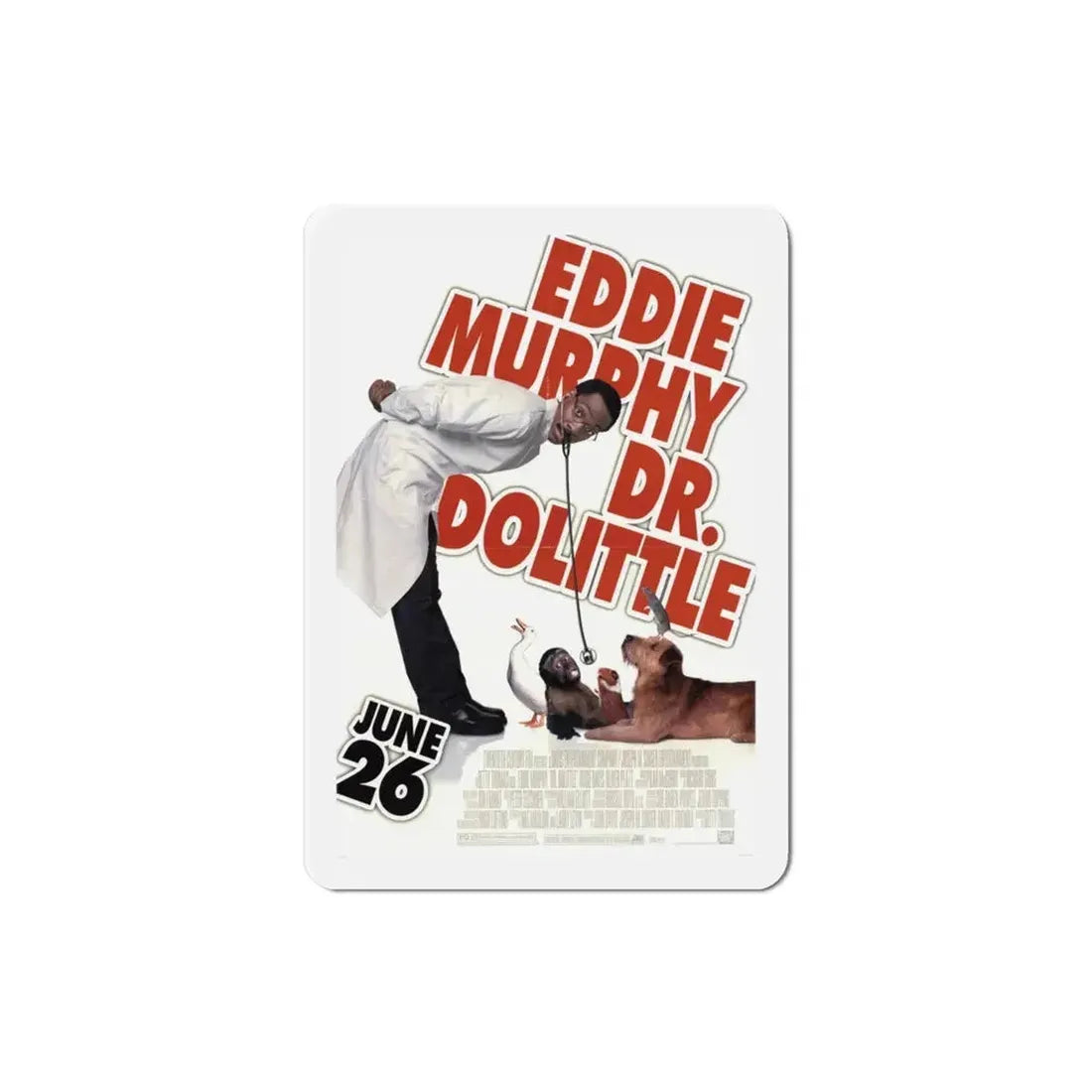 Doctor Dolittle 1998 Movie Poster Refrigerator Magnet - The Sticker Space