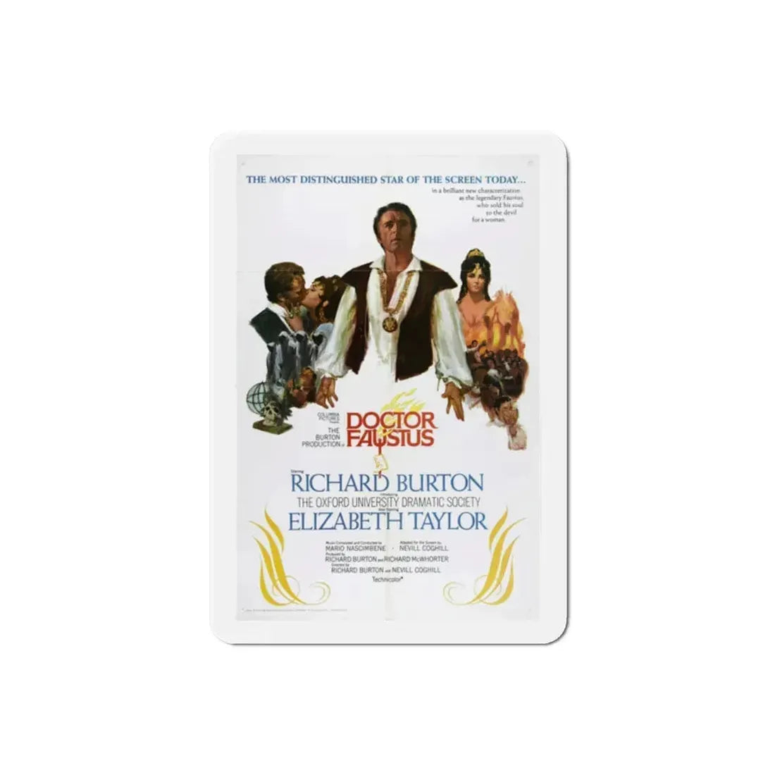 Doctor Faustus 1968 Movie Poster Refrigerator Magnet 2 Inch - The Sticker Space