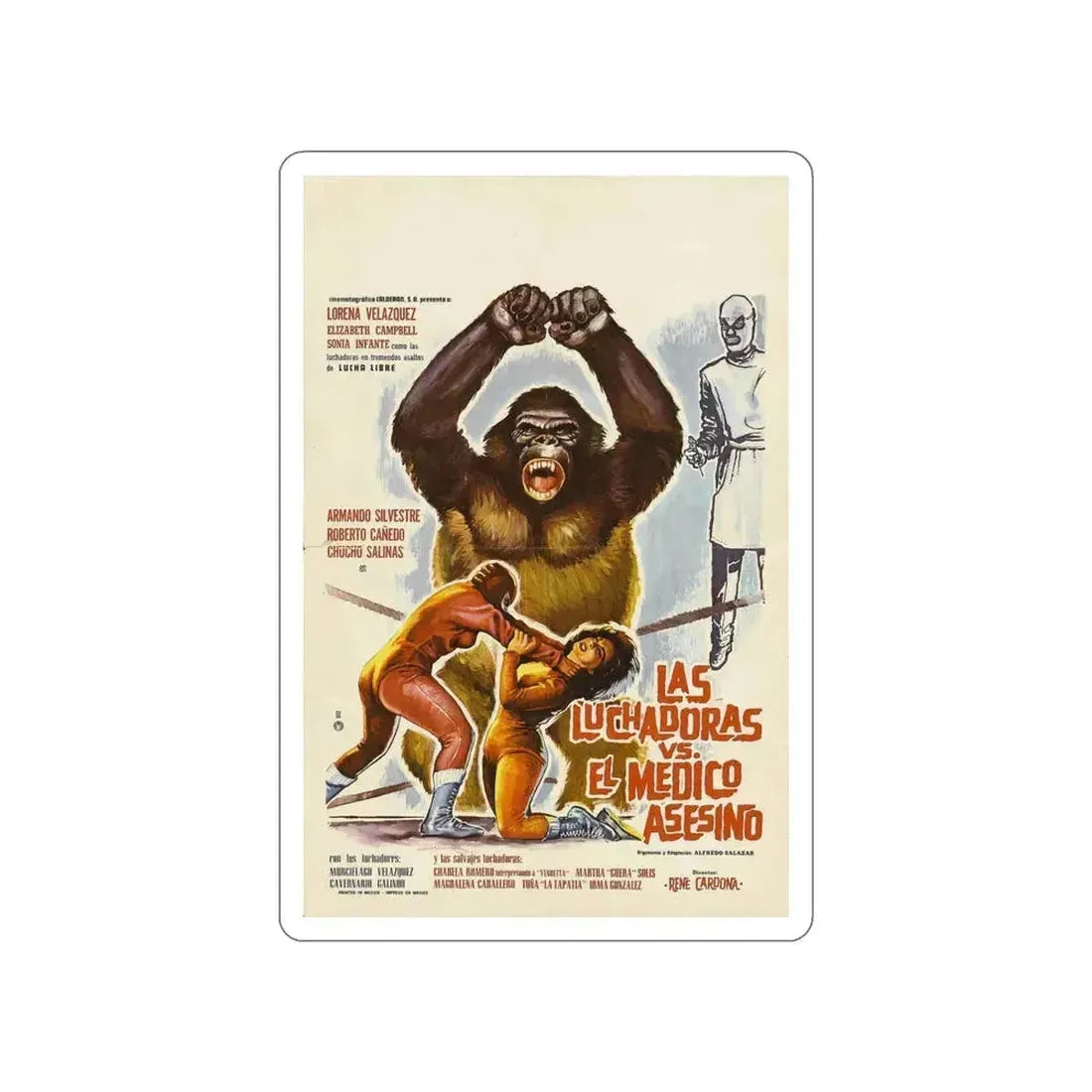 DOCTOR OF DOOM 1963 Movie Poster STICKER Vinyl Die-Cut Decal 4 Inch - The Sticker Space