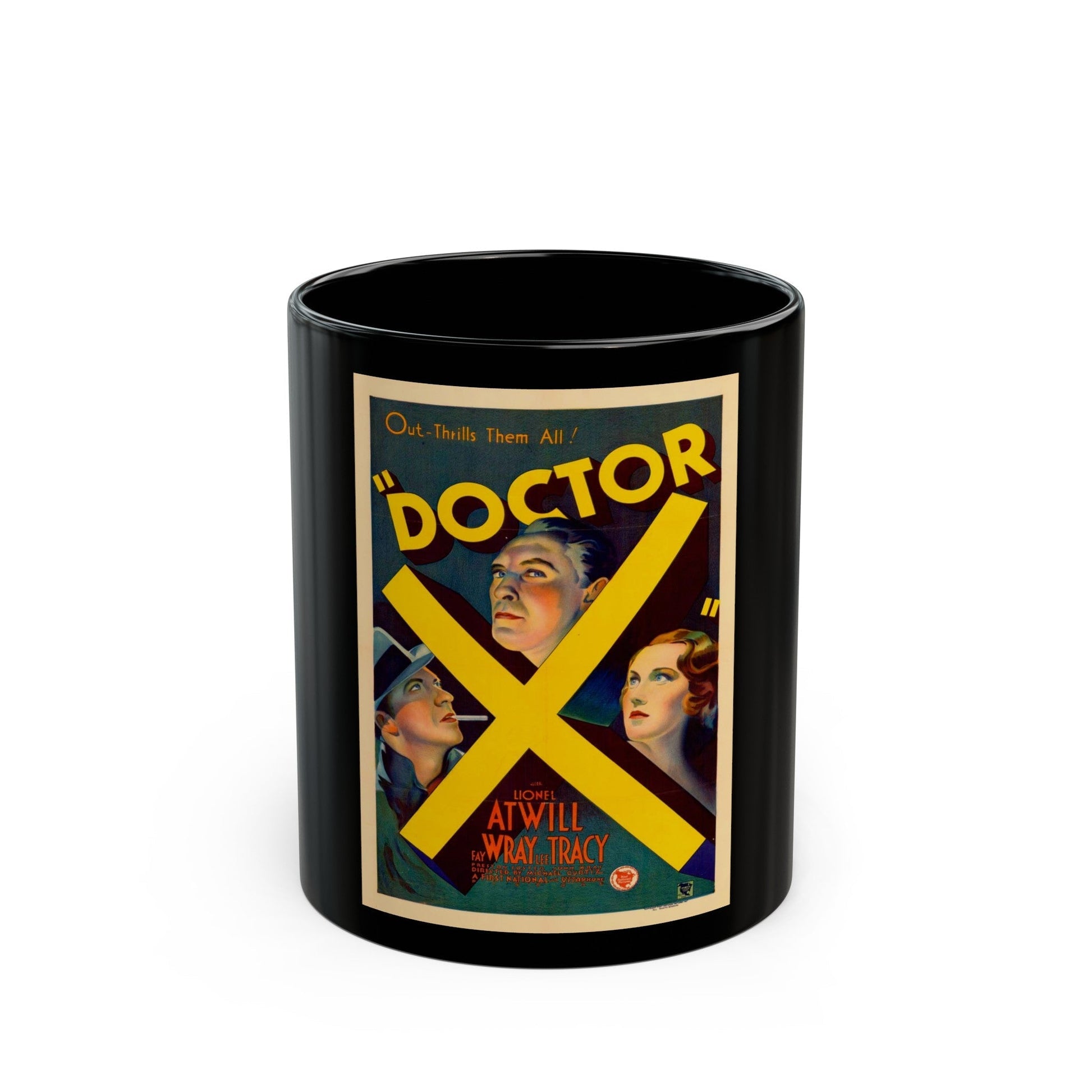 DOCTOR X 1932 Movie Poster - Black Coffee Mug-11oz-The Sticker Space