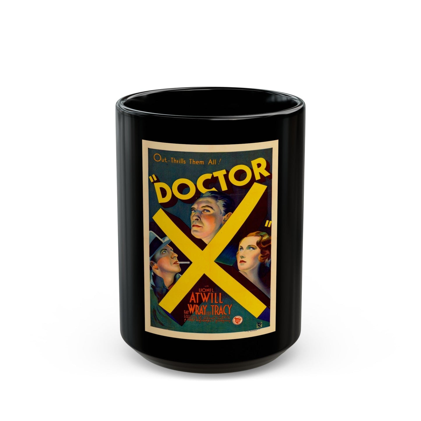 DOCTOR X 1932 Movie Poster - Black Coffee Mug-15oz-The Sticker Space