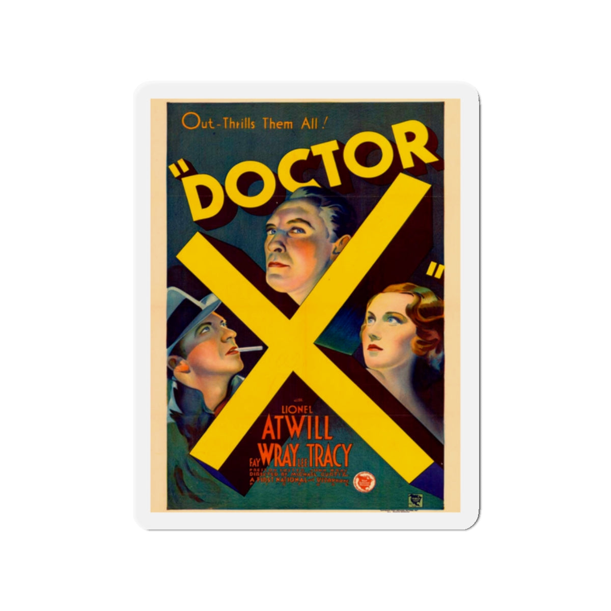 DOCTOR X 1932 Movie Poster - Die-Cut Magnet-2" x 2"-The Sticker Space