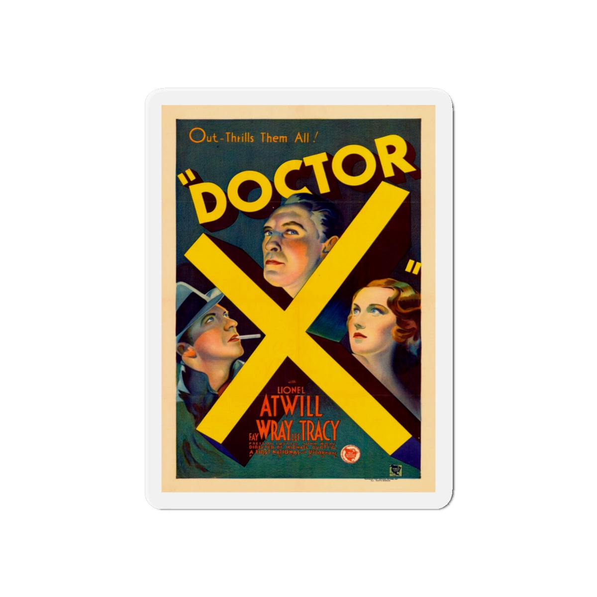 DOCTOR X 1932 Movie Poster - Die-Cut Magnet-6 × 6"-The Sticker Space