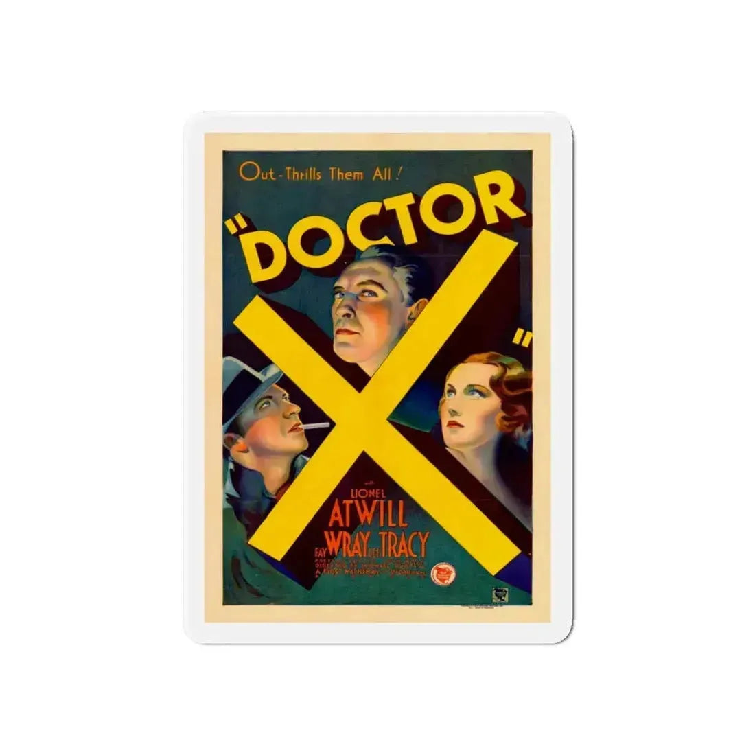 DOCTOR X 1932 Movie Poster - Refrigerator Magnet - The Sticker Space