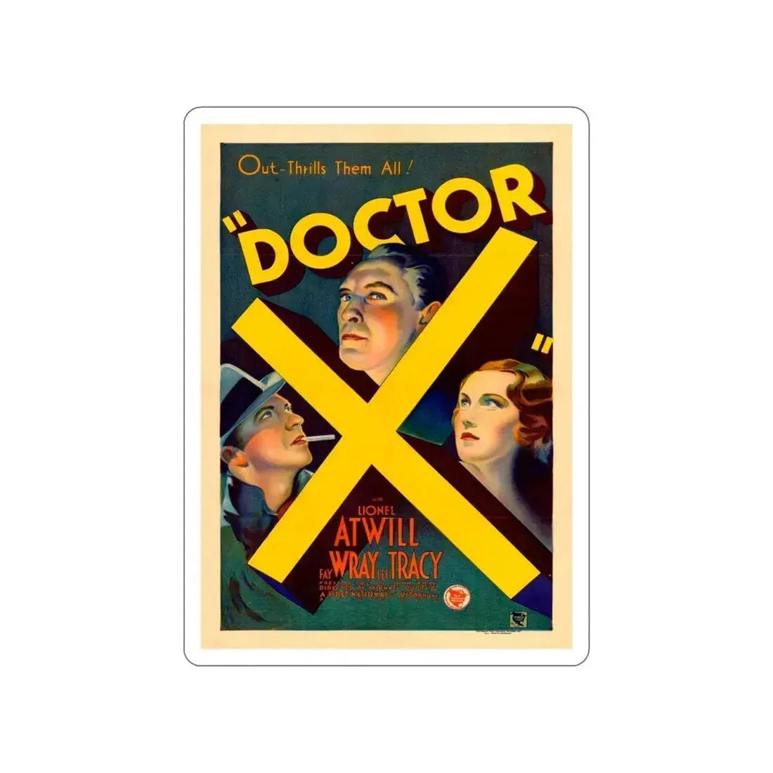 DOCTOR X 1932 Movie Poster STICKER Vinyl Die-Cut Decal 6 Inch - The Sticker Space
