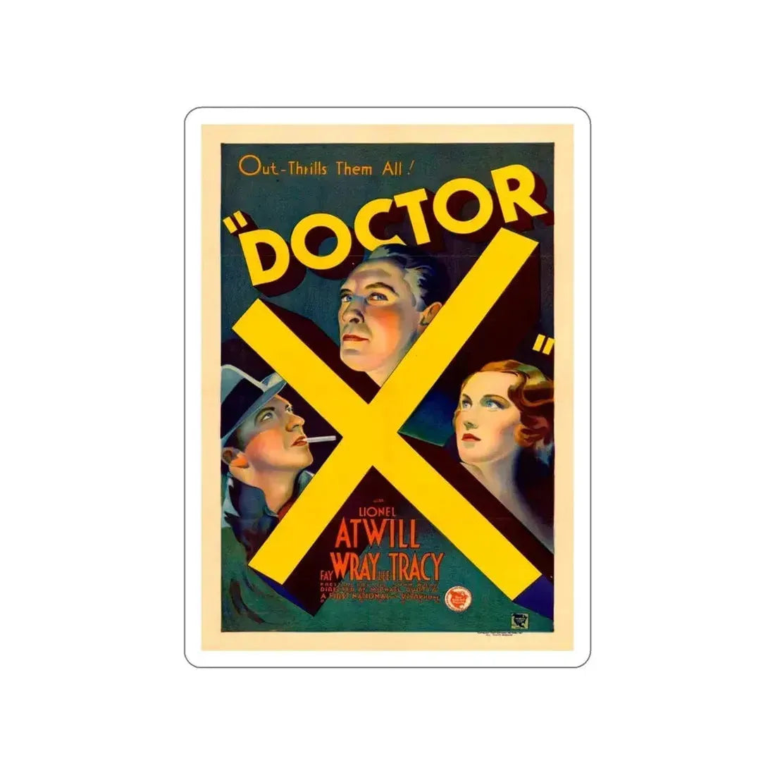 DOCTOR X 1932 Movie Poster STICKER Vinyl Die-Cut Decal - The Sticker Space