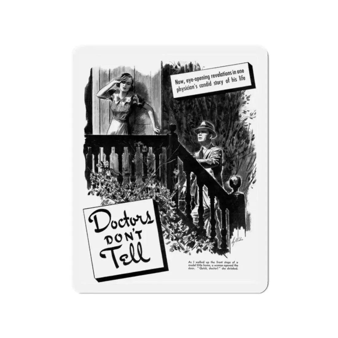 Doctors Don't Tell, Liberty magazine, April 16,1938 (Magazine Illustration) Refrigerator Magnet 2 Inch Die-Cut - The Sticker Space