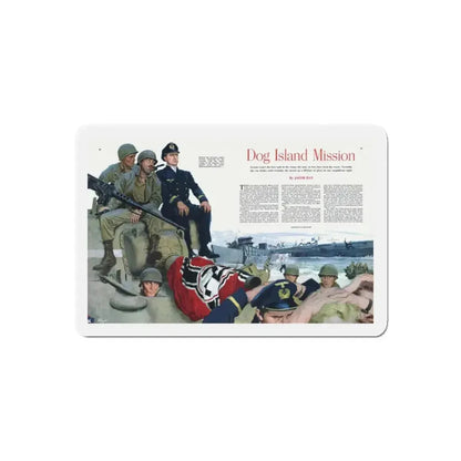 Dog Island Mission, Collier's, November 8, 1952 (Magazine Illustration) Refrigerator Magnet - The Sticker Space
