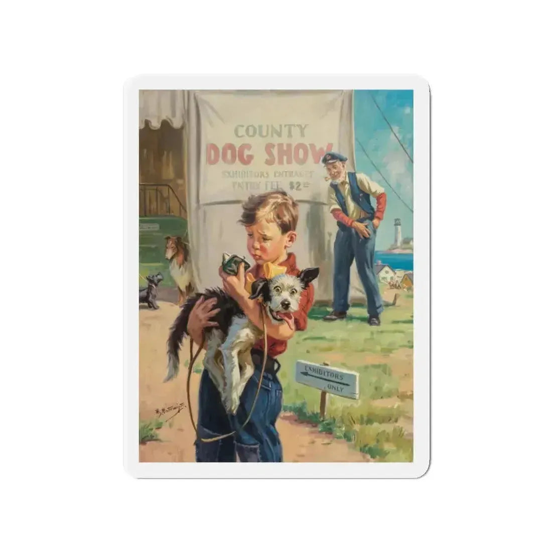 Dog Show (Magazine Illustration) Refrigerator Magnet 3 Inch Die-Cut - The Sticker Space