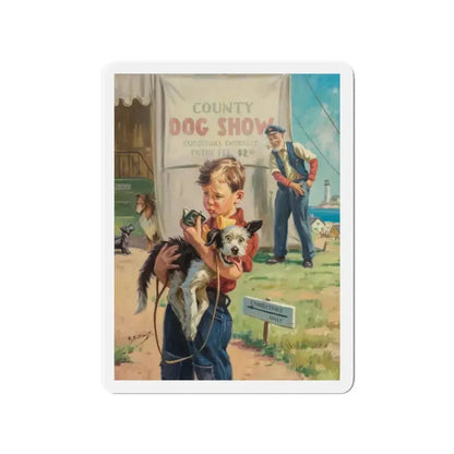 Dog Show (Magazine Illustration) Refrigerator Magnet 3 Inch Die-Cut - The Sticker Space