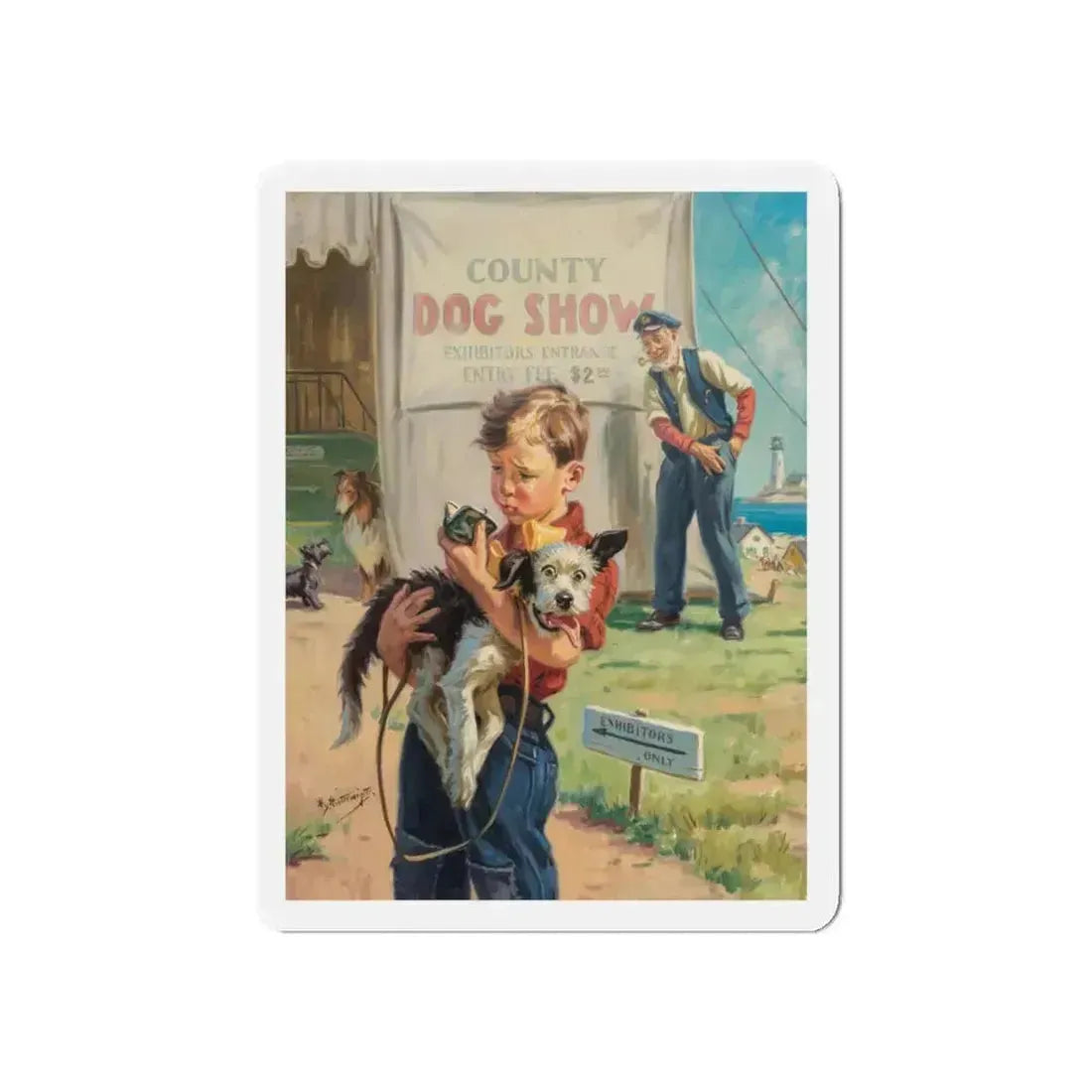 Dog Show (Magazine Illustration) Refrigerator Magnet 5 Inch Die-Cut - The Sticker Space