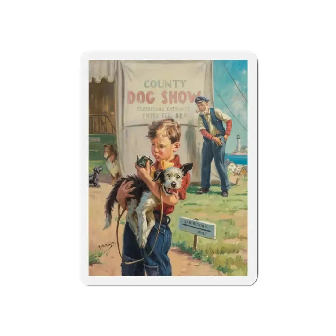 Dog Show (Magazine Illustration) Refrigerator Magnet 6 Inch Die-Cut - The Sticker Space