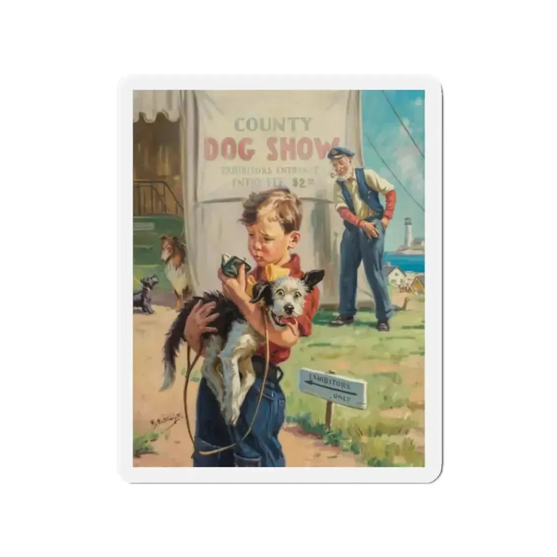 Dog Show (Magazine Illustration) Refrigerator Magnet - The Sticker Space