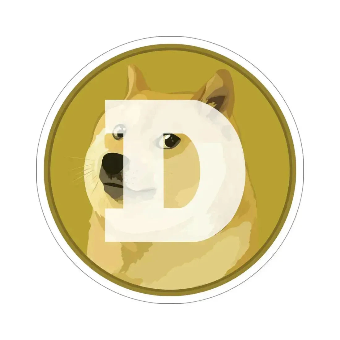 DOGECOIN DOGE (Cryptocurrency) STICKER Vinyl Die-Cut Decal 4 Inch - The Sticker Space