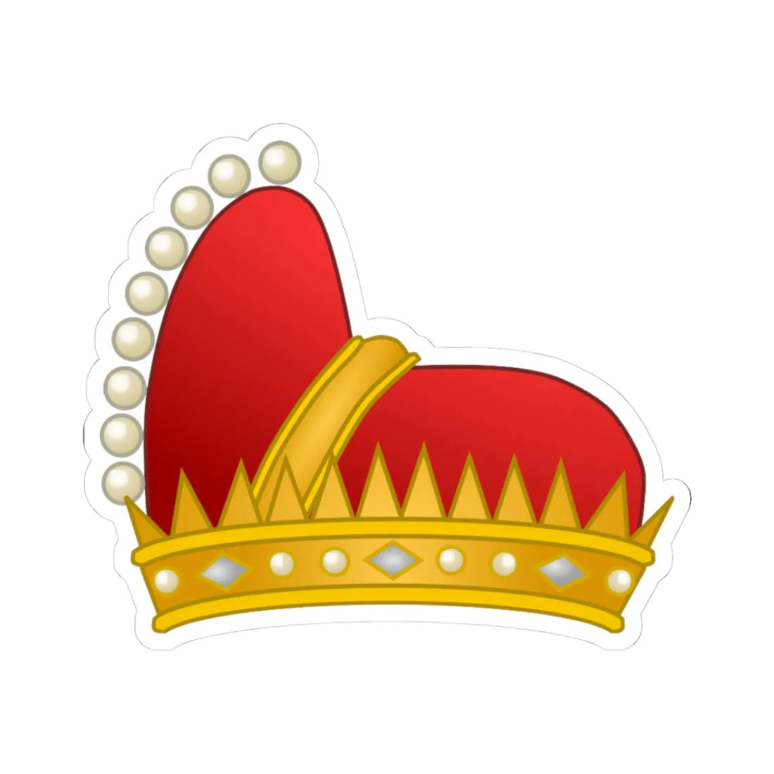 Doges Crown (Italy) (Coat of Arms) STICKER Vinyl Kiss-Cut Decal 3 Inch White - The Sticker Space