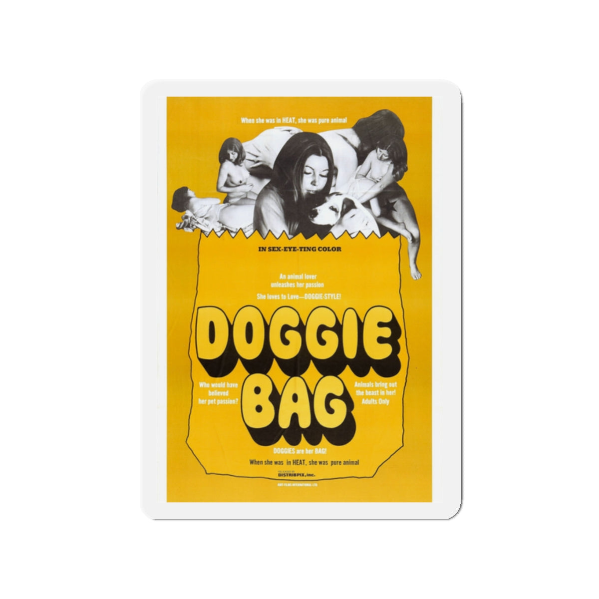 DOGGIE BAG 1969 Movie Poster - Die-Cut Magnet-2" x 2"-The Sticker Space