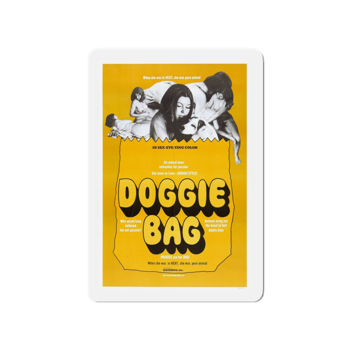 DOGGIE BAG 1969 Movie Poster - Die-Cut Magnet-4" x 4"-The Sticker Space