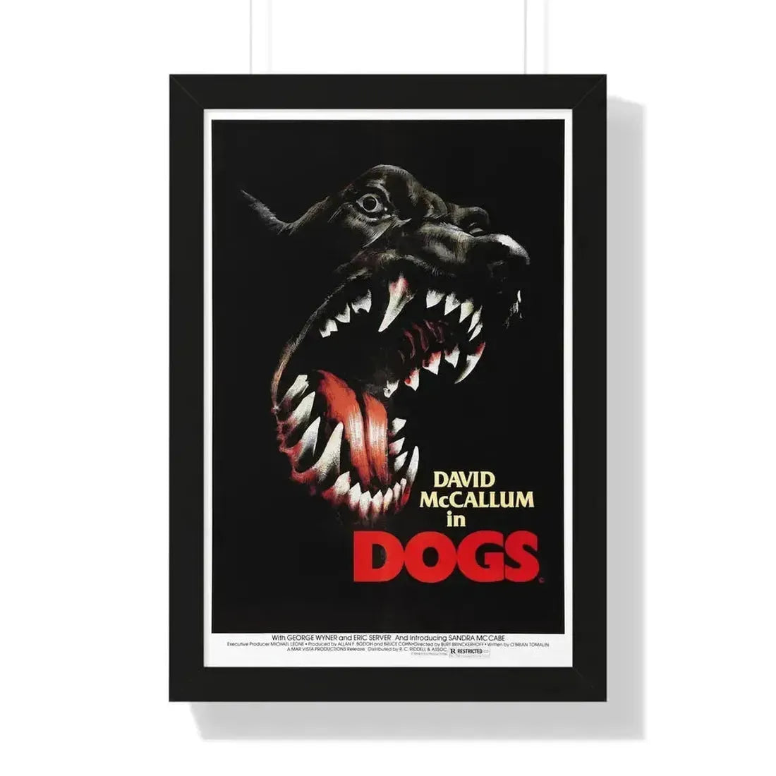 DOGS 1976 - Framed Movie Poster 16″ x 24″ Black - The Sticker Space