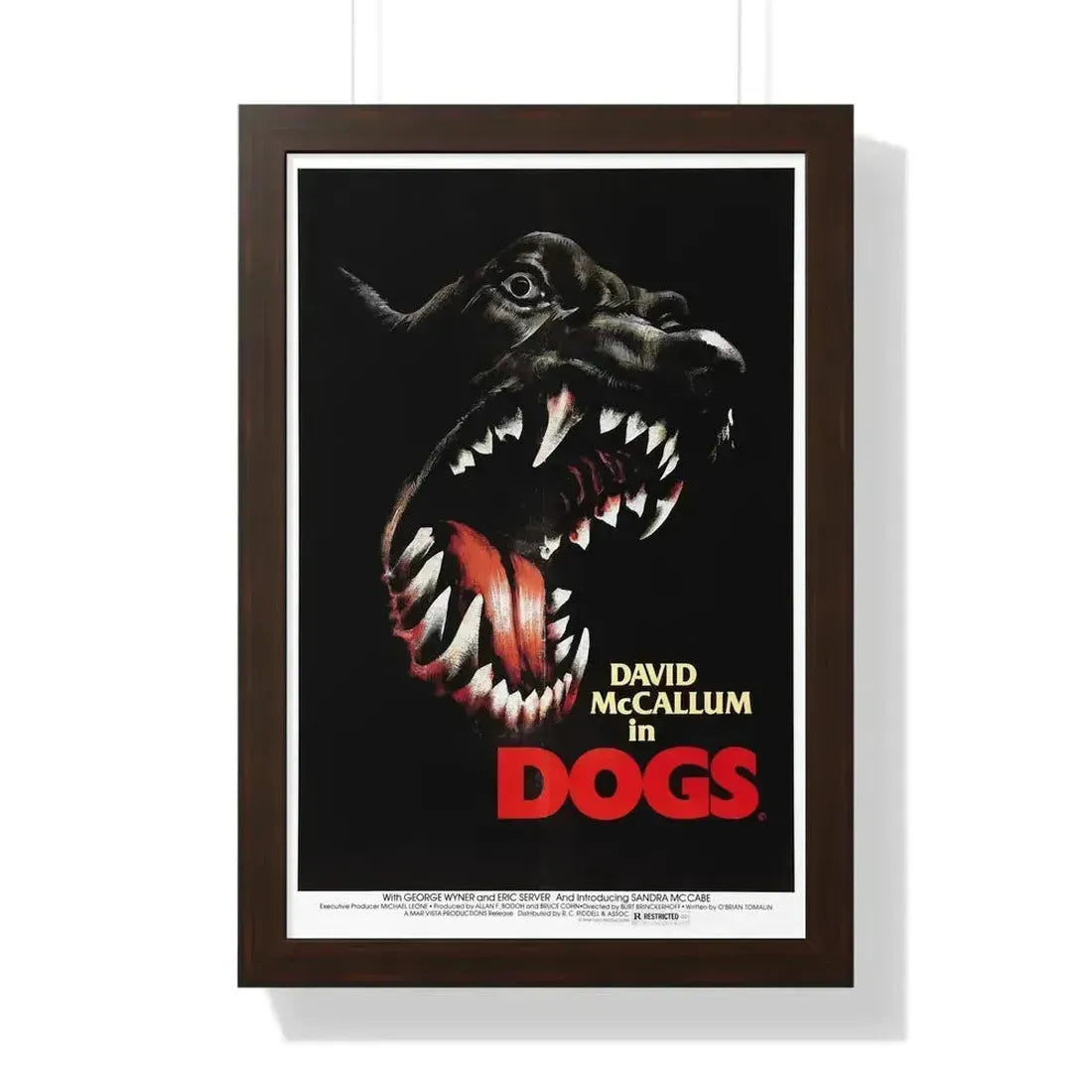 DOGS 1976 - Framed Movie Poster 16″ x 24″ Walnut - The Sticker Space