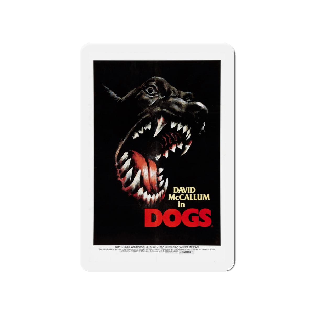 DOGS 1976 Movie Poster - Die-Cut Magnet-4" x 4"-The Sticker Space