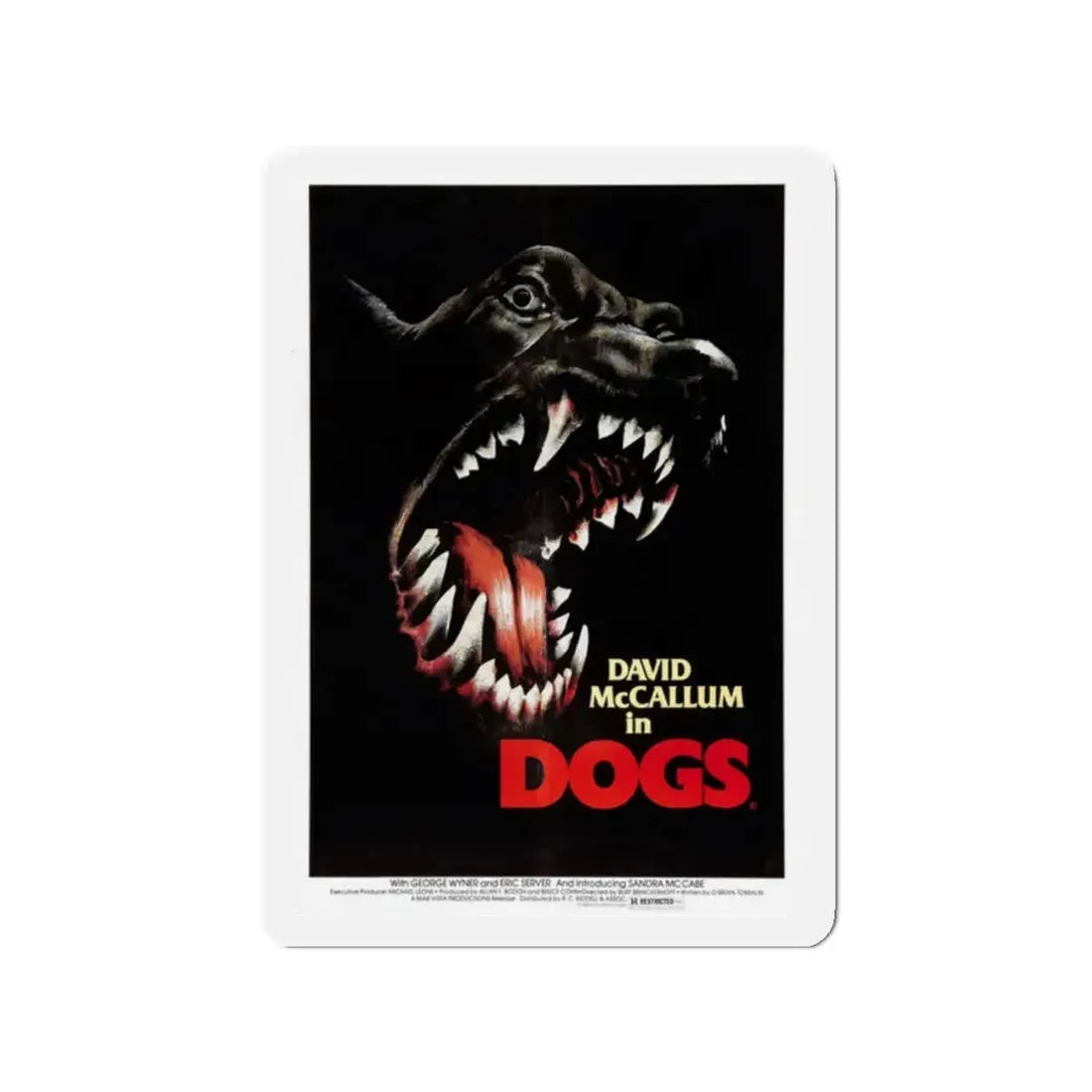 DOGS 1976 Movie Poster - Refrigerator Magnet 2 Inch - The Sticker Space