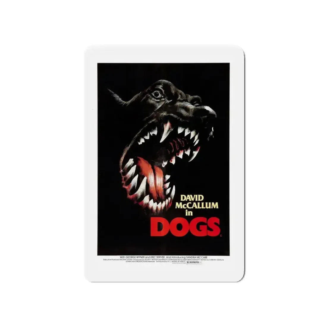 DOGS 1976 Movie Poster - Refrigerator Magnet - The Sticker Space