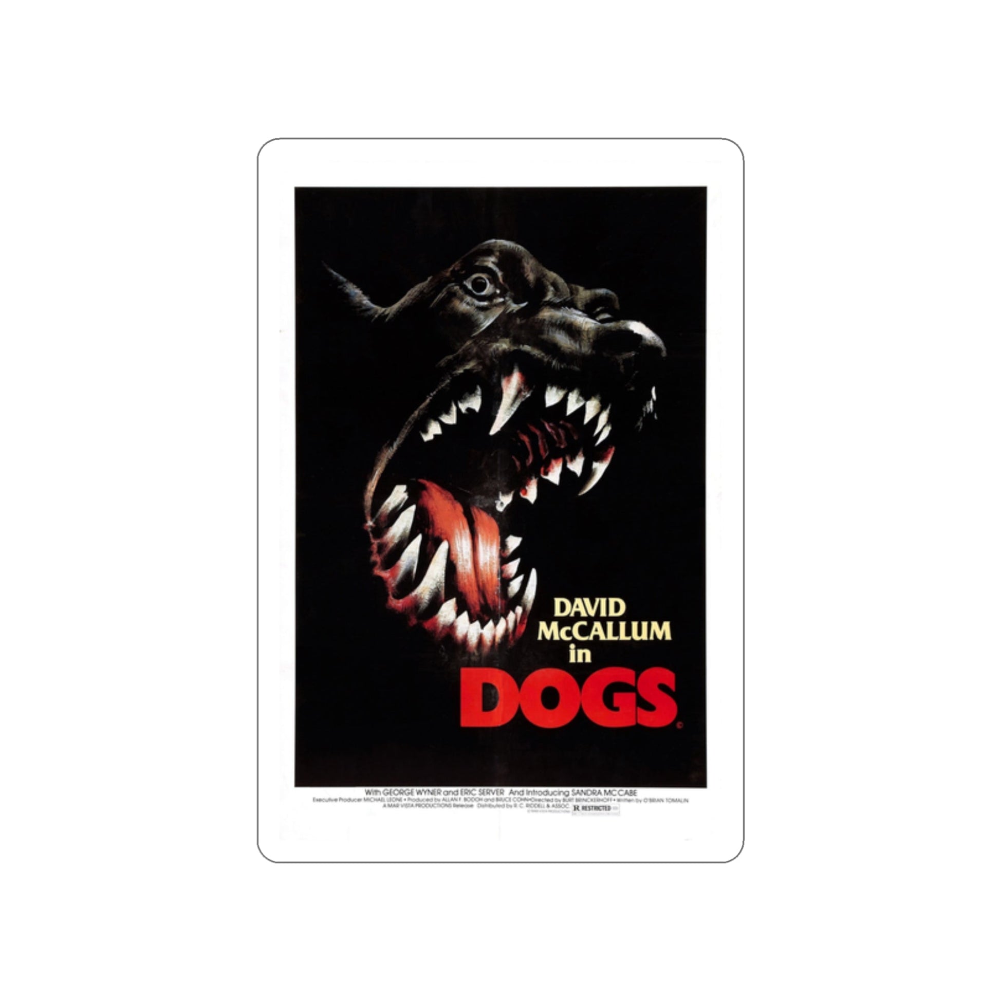 DOGS 1976 Movie Poster STICKER Vinyl Die-Cut Decal-2 Inch-The Sticker Space