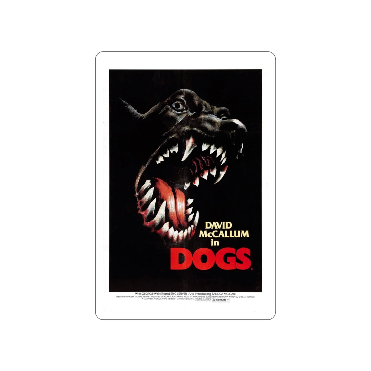 DOGS 1976 Movie Poster STICKER Vinyl Die-Cut Decal-3 Inch-The Sticker Space