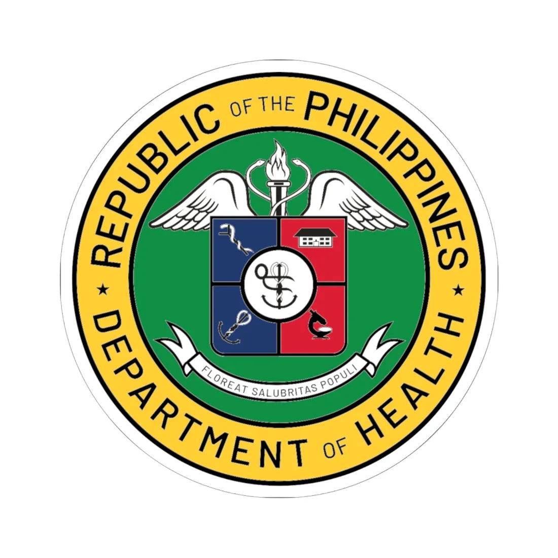 DOH PH new logo (Philippines) (Coat of Arms) STICKER Vinyl Kiss-Cut Decal 6 Inch White - The Sticker Space
