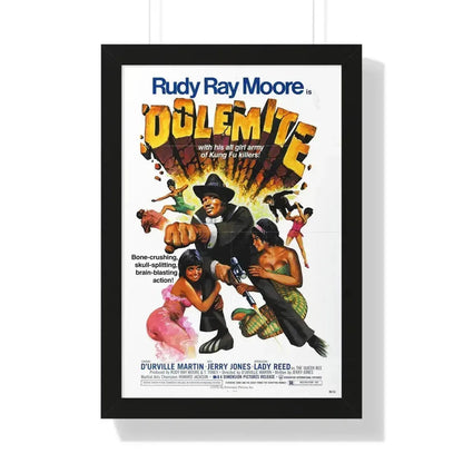 DOLEMITE 1975 - Framed Movie Poster 16″ x 24″ Black - The Sticker Space