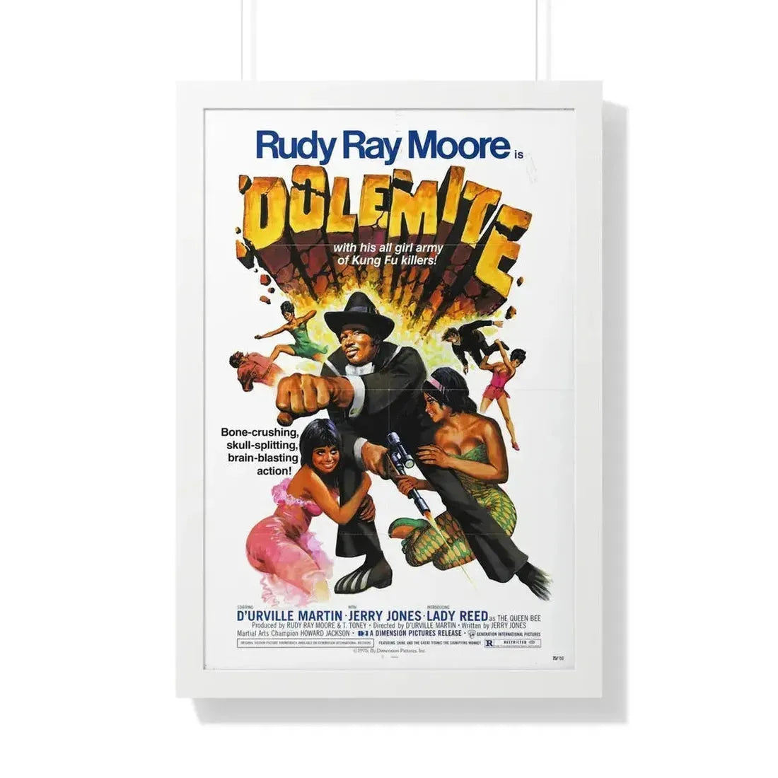 DOLEMITE 1975 - Framed Movie Poster 20" x 30" White - The Sticker Space
