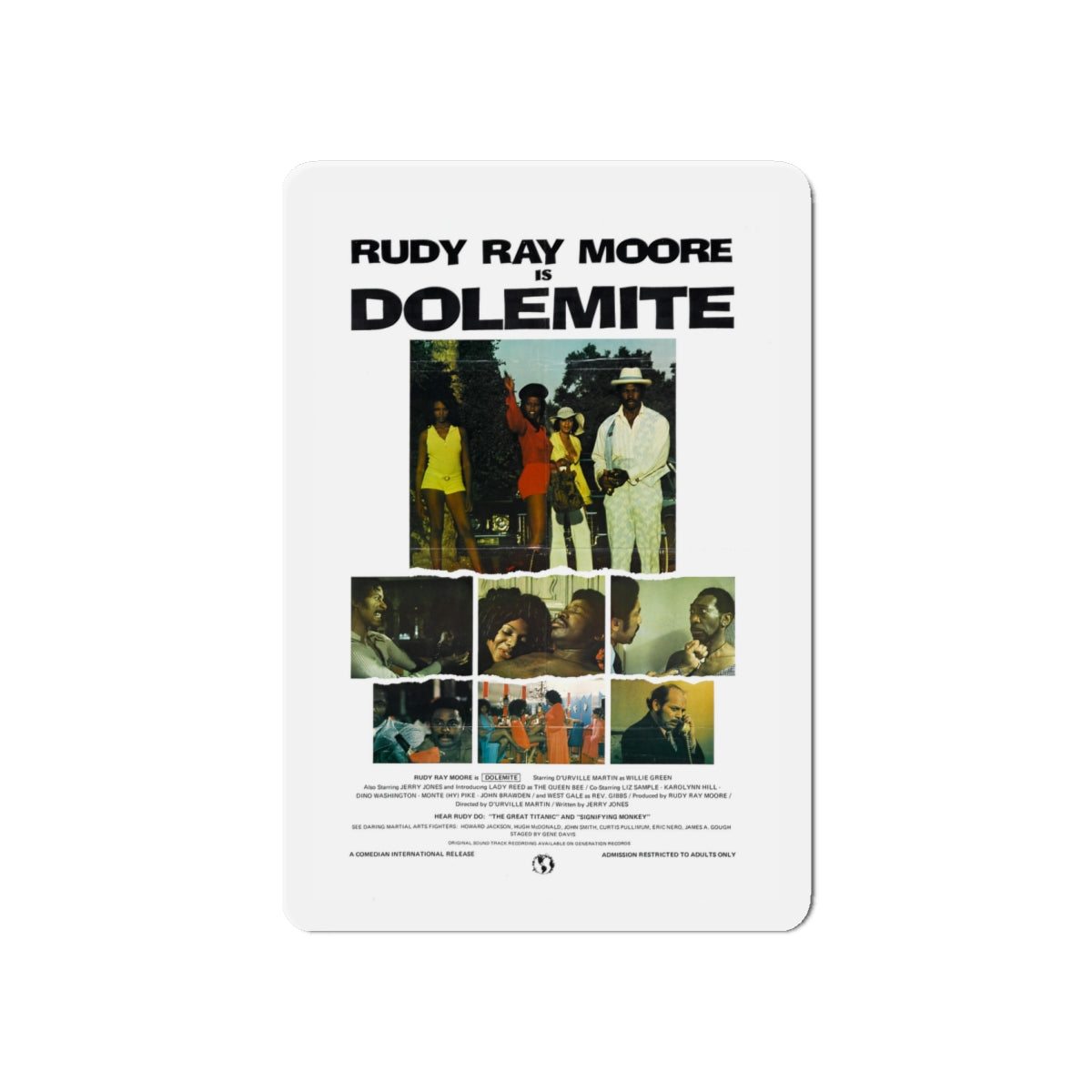 DOLEMITE (2) 1975 Movie Poster - Die-Cut Magnet-6 × 6"-The Sticker Space