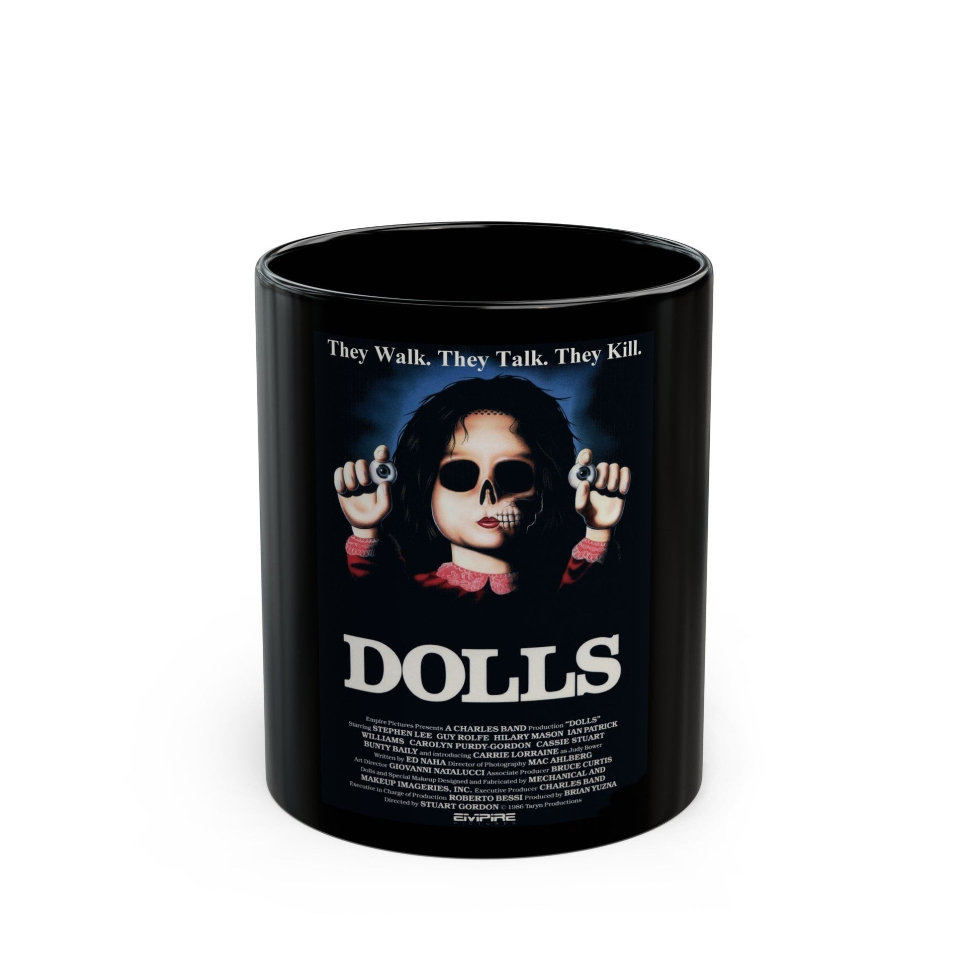 DOLLS 1986 Movie Poster - Black Coffee Mug-11oz-The Sticker Space