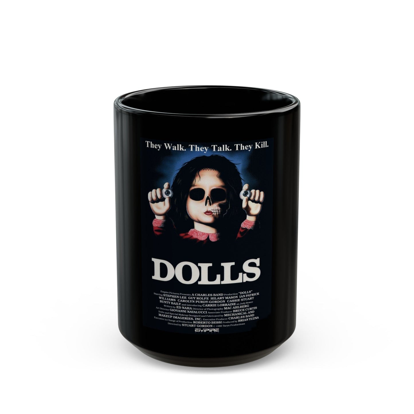 DOLLS 1986 Movie Poster - Black Coffee Mug-15oz-The Sticker Space