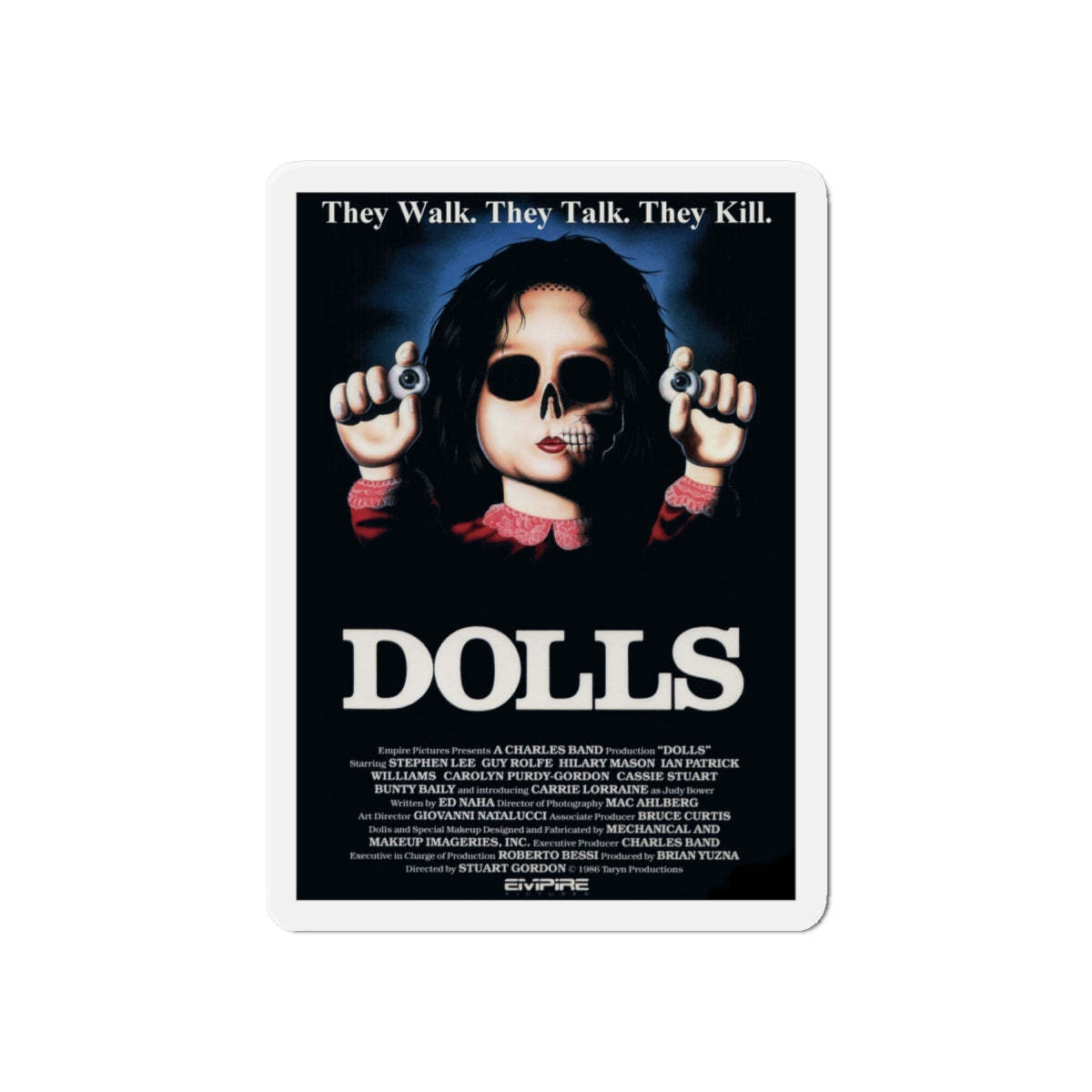 DOLLS 1986 Movie Poster - Die-Cut Magnet-6 × 6"-The Sticker Space