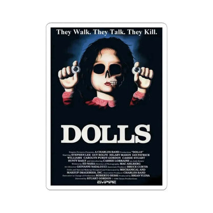 DOLLS 1986 Movie Poster - STICKER Vinyl Kiss-Cut Decal 3 Inch White - The Sticker Space