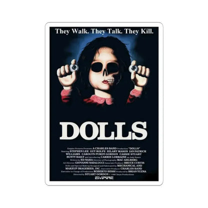 DOLLS 1986 Movie Poster - STICKER Vinyl Kiss-Cut Decal 4 Inch White - The Sticker Space