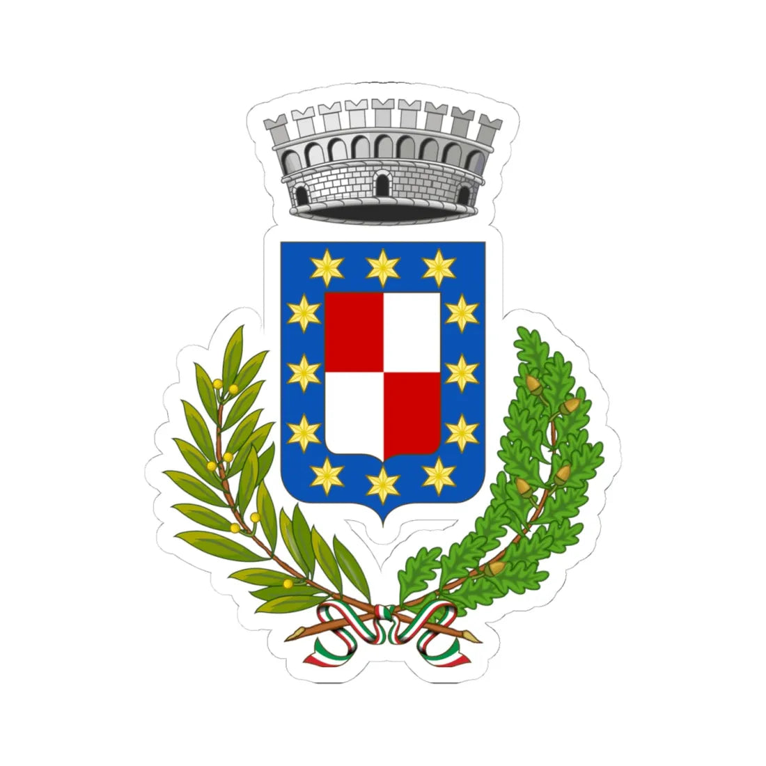 Dolo Italia-Stemma (Italy) (Coat of Arms) STICKER Vinyl Kiss-Cut Decal 4 Inch White - The Sticker Space