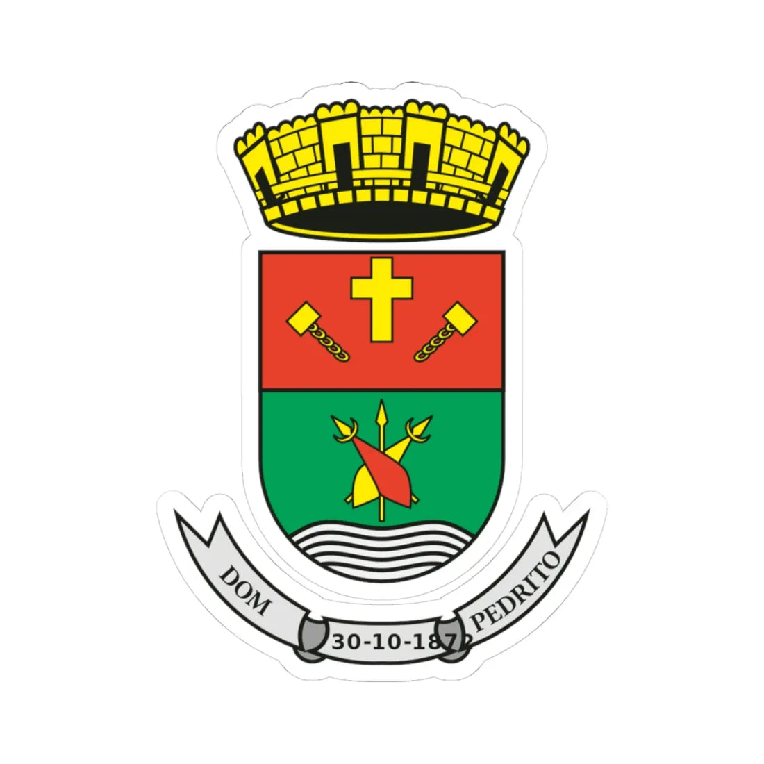 Dom Pedrito - RS - Brasao (Brazil) (Coat of Arms) STICKER Vinyl Kiss-Cut Decal 3 Inch White - The Sticker Space