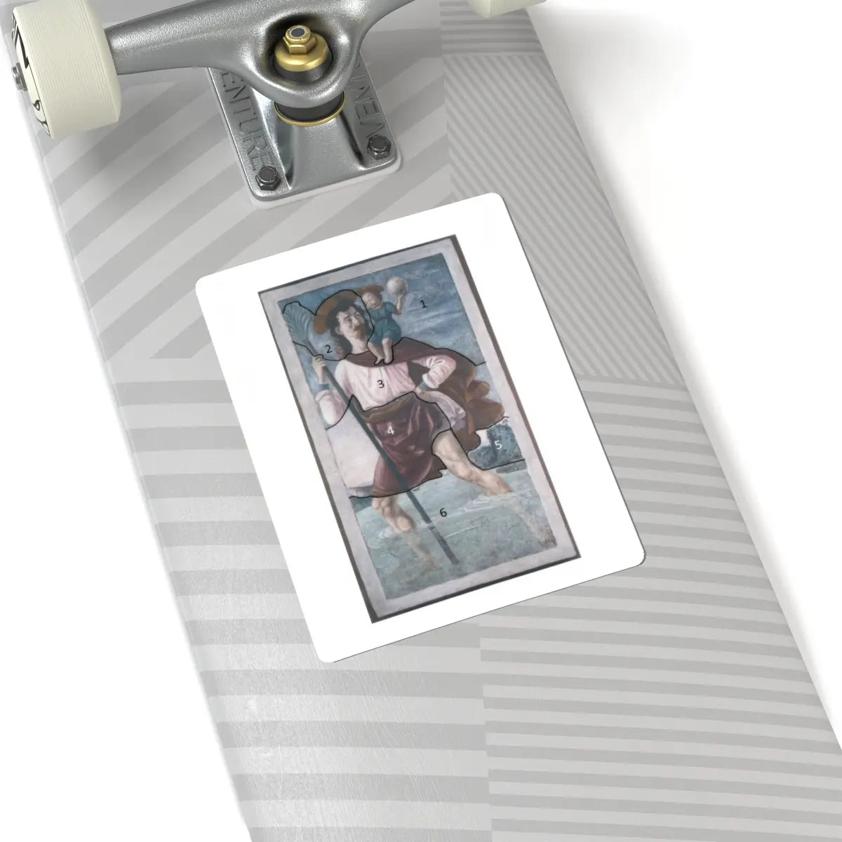 SKU:TSS-STICK-DMNGHR-6X6-5 Sizes:6" × 6" Types:White