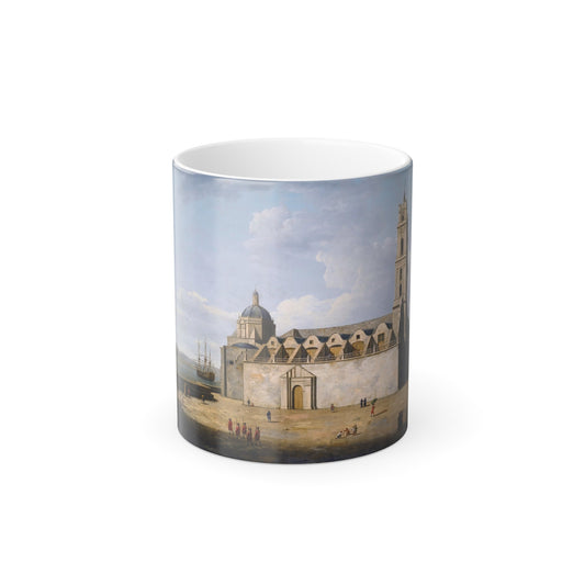 Dominic Serres (1722-1793) The Cathedral at Havana, 1762 - Oil on Canvas - Color Changing Mug 11oz-11oz-The Sticker Space