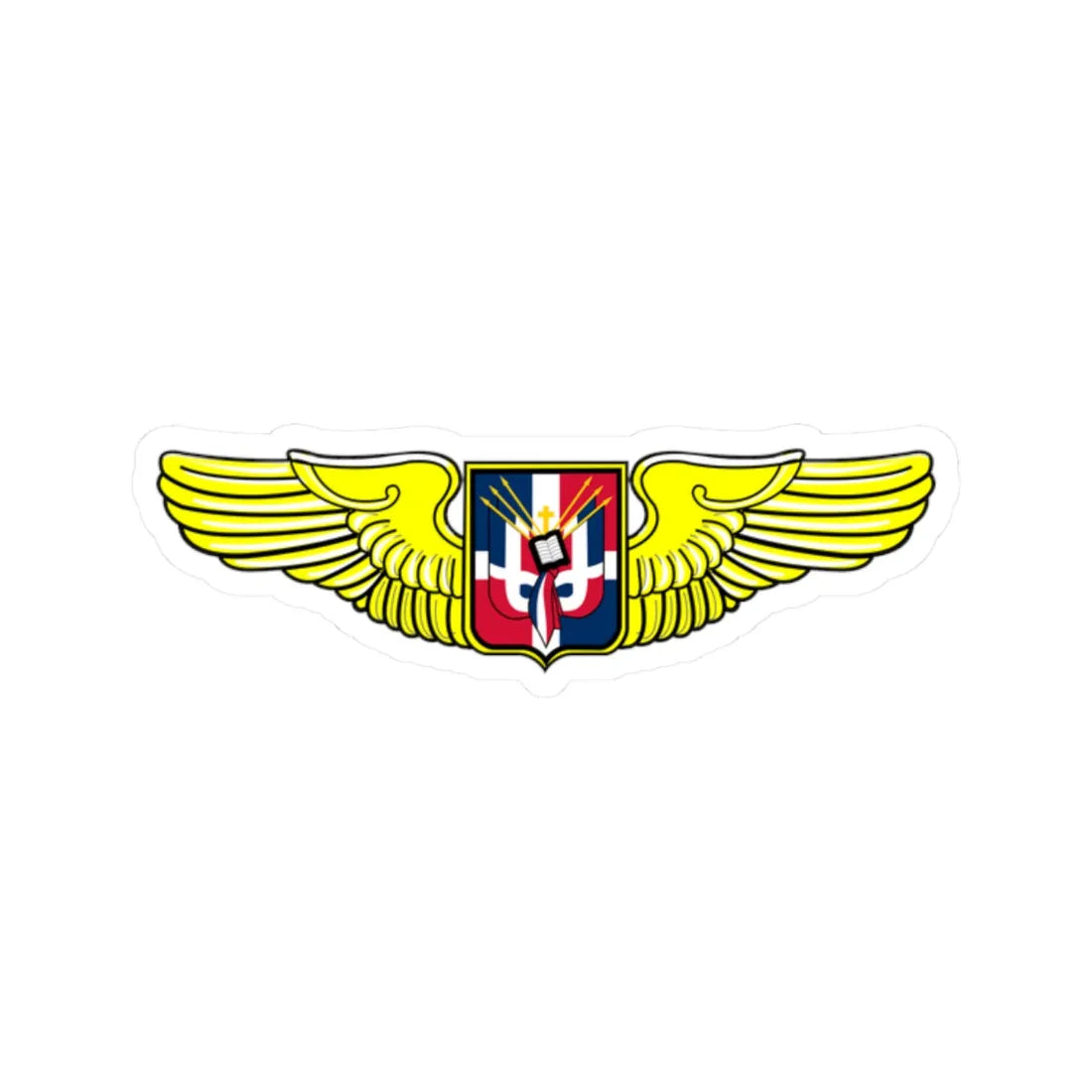 Dominican Republic Air Force Pilot Badge (Dominica) (Coat of Arms) STICKER Vinyl Kiss-Cut Decal 2 Inch White - The Sticker Space