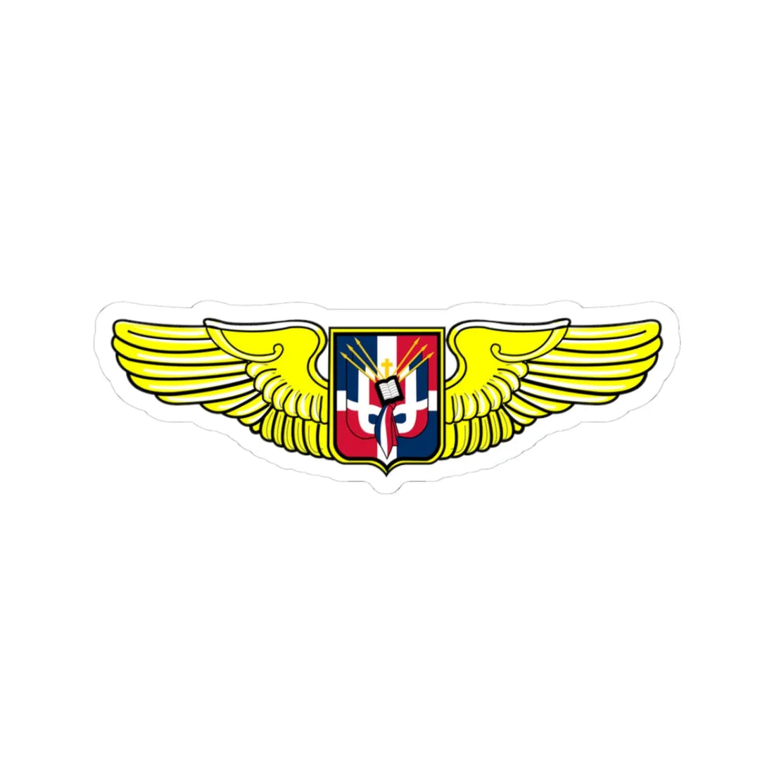 Dominican Republic Air Force Pilot Badge (Dominica) (Coat of Arms) STICKER Vinyl Kiss-Cut Decal 3 Inch White - The Sticker Space