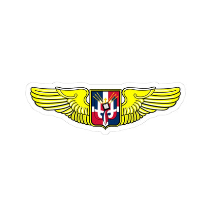 Dominican Republic Air Force Pilot Badge (Dominica) (Coat of Arms) STICKER Vinyl Kiss-Cut Decal 3 Inch White - The Sticker Space