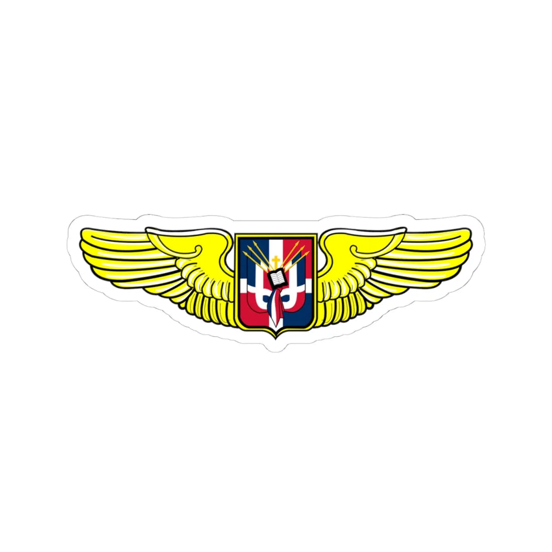 Dominican Republic Air Force Pilot Badge (Dominica) (Coat of Arms) STICKER Vinyl Kiss-Cut Decal 4 Inch White - The Sticker Space