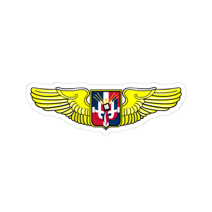 Dominican Republic Air Force Pilot Badge (Dominica) (Coat of Arms) STICKER Vinyl Kiss-Cut Decal 4 Inch White - The Sticker Space