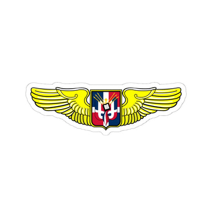 Dominican Republic Air Force Pilot Badge (Dominica) (Coat of Arms) STICKER Vinyl Kiss-Cut Decal 6 Inch White - The Sticker Space