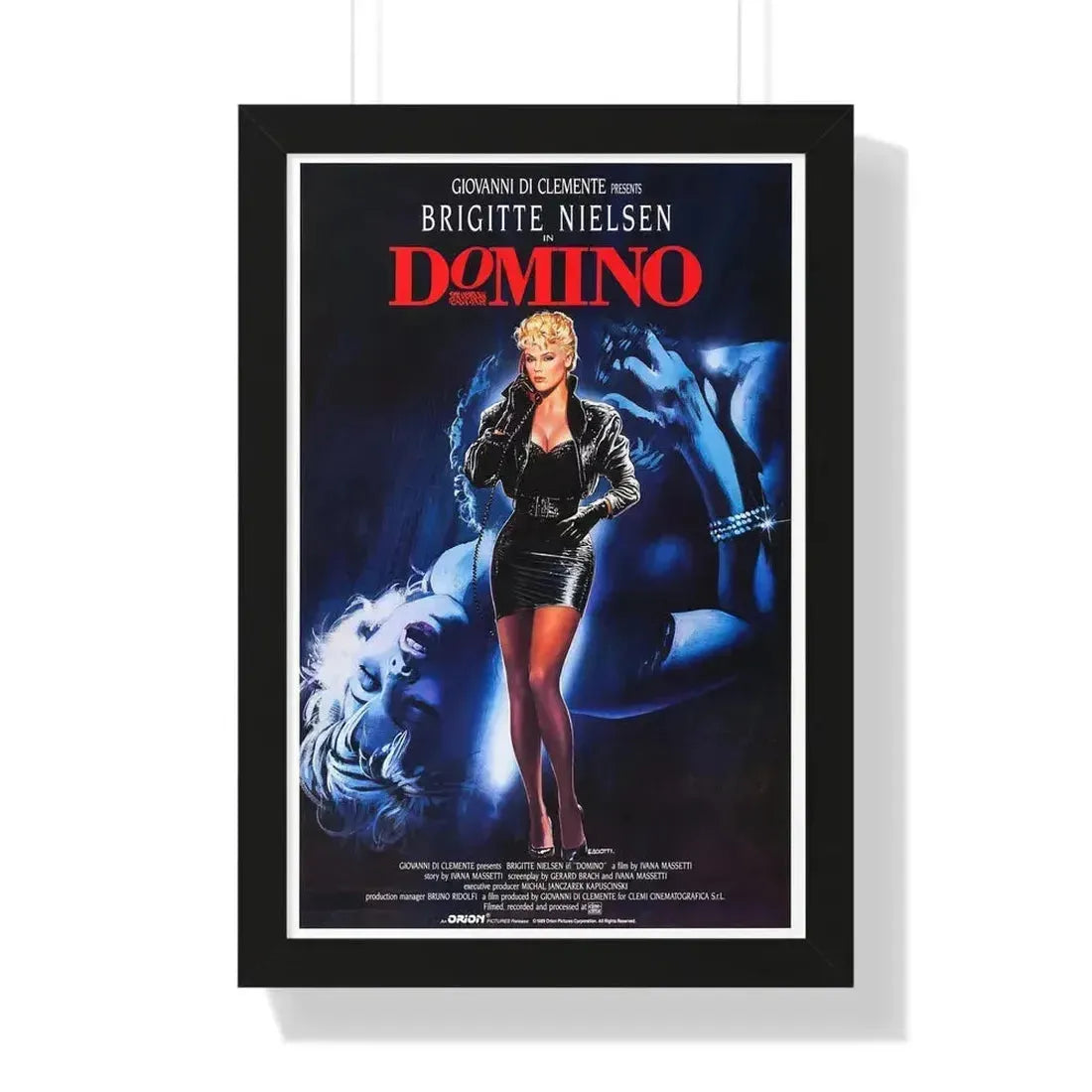 DOMINO 1988 - Framed Movie Poster 16″ x 24″ Black - The Sticker Space